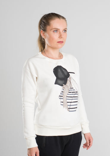 Round Neck Sweatshirt Off white