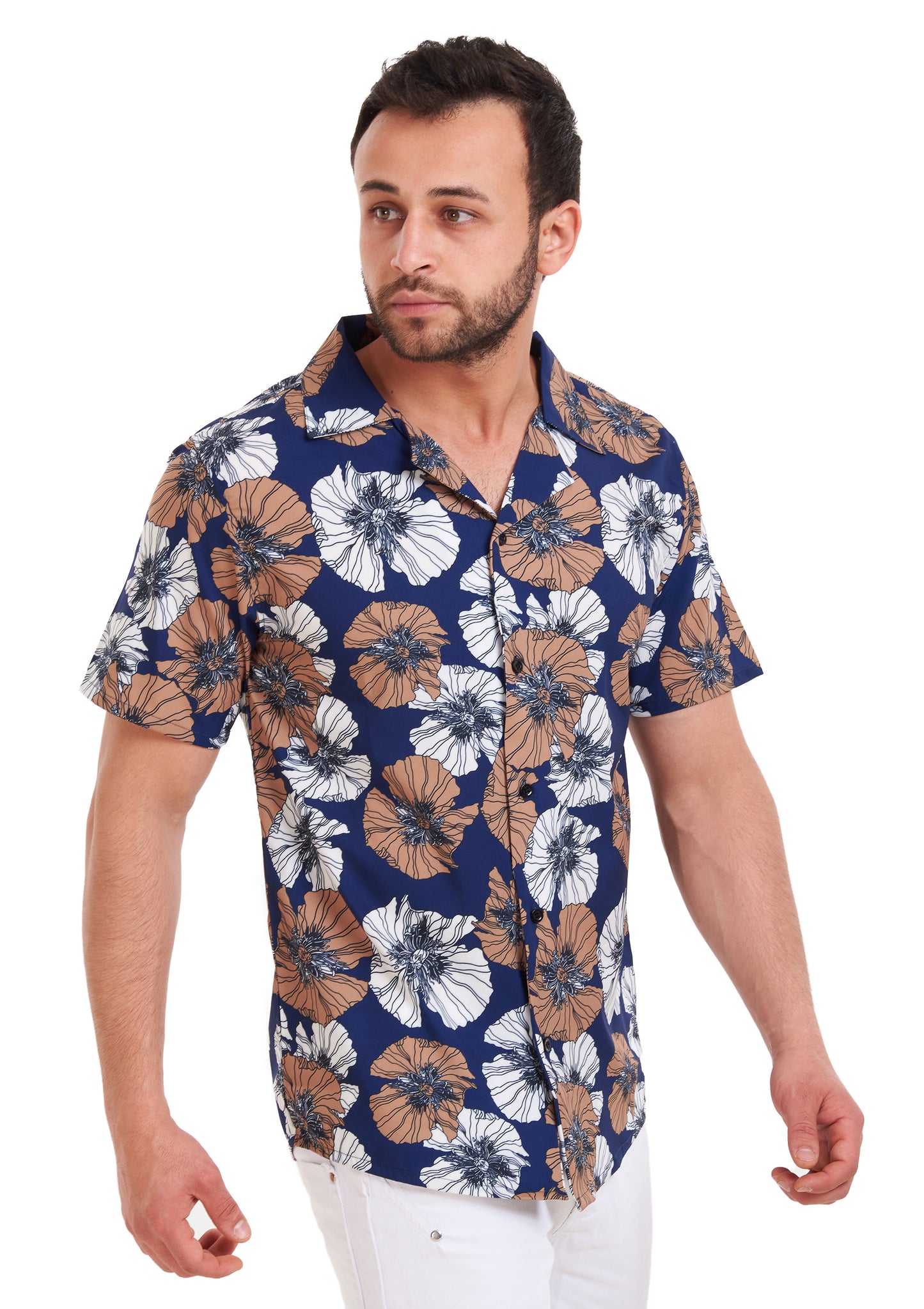 D.Blue Floral Printed Shirt