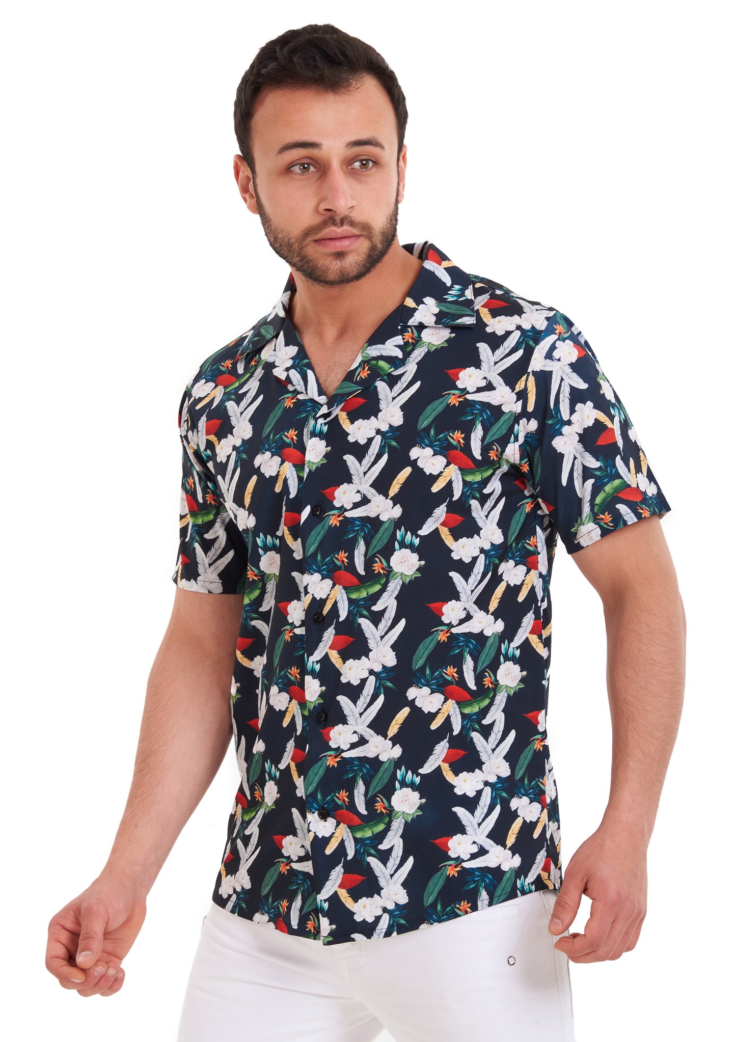 Black Printed Roses Shirt