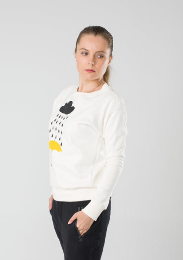 Round Neck Sweatshirt Off white