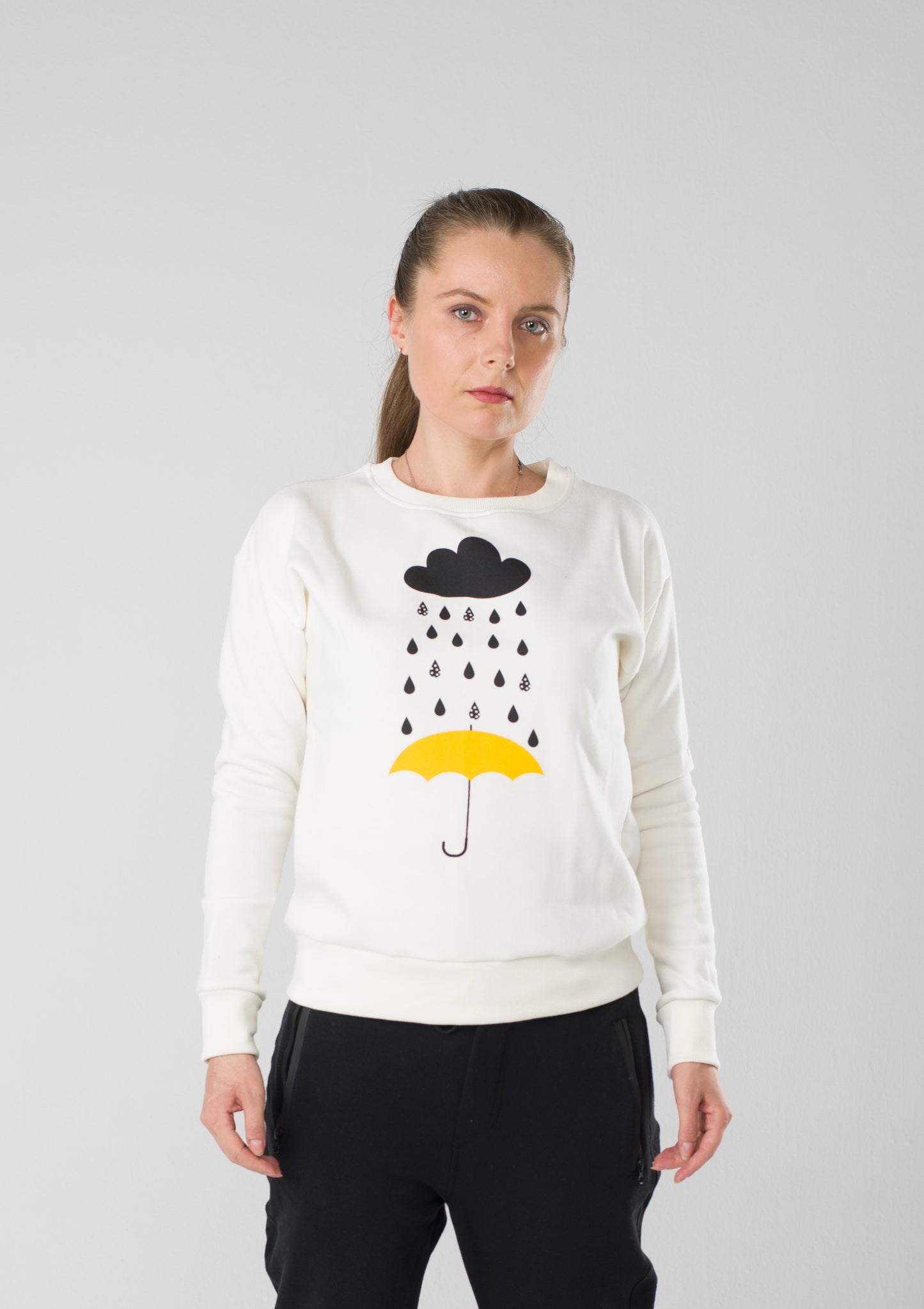 Round Neck Sweatshirt Off white