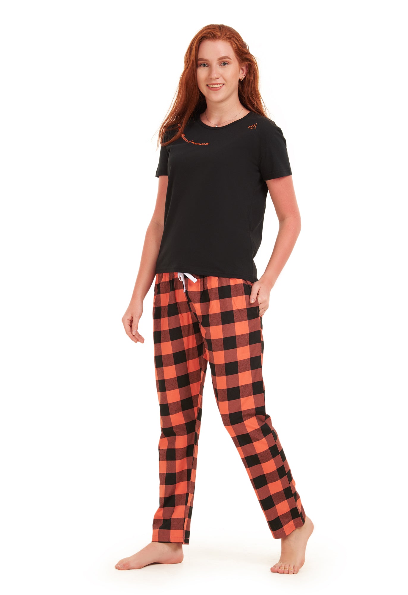 Orange Checkered pajama
