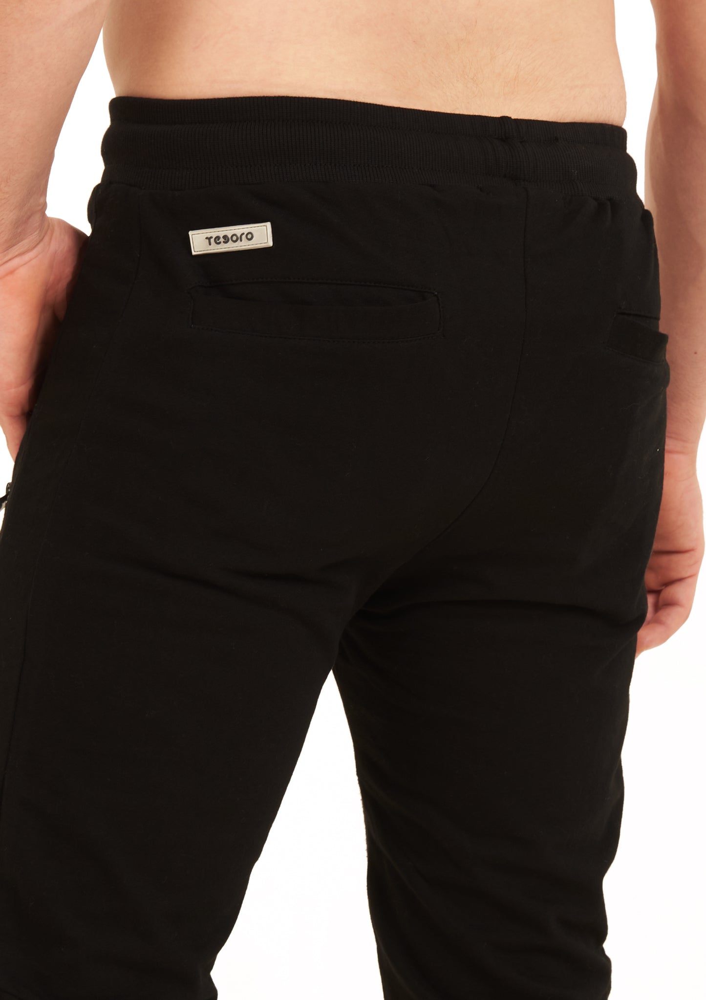 Black Jogger Zipper Pockets For Him