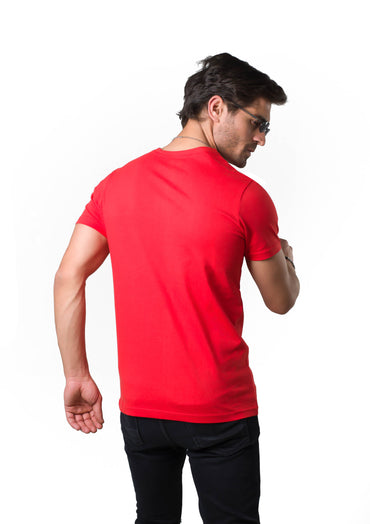 V neck t-shirt Red