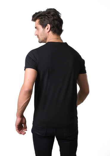 V neck t-shirt Black