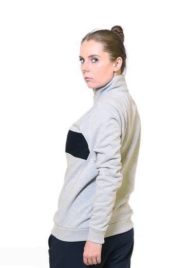 Zipper Neck Sweatshirt Grey for Her
