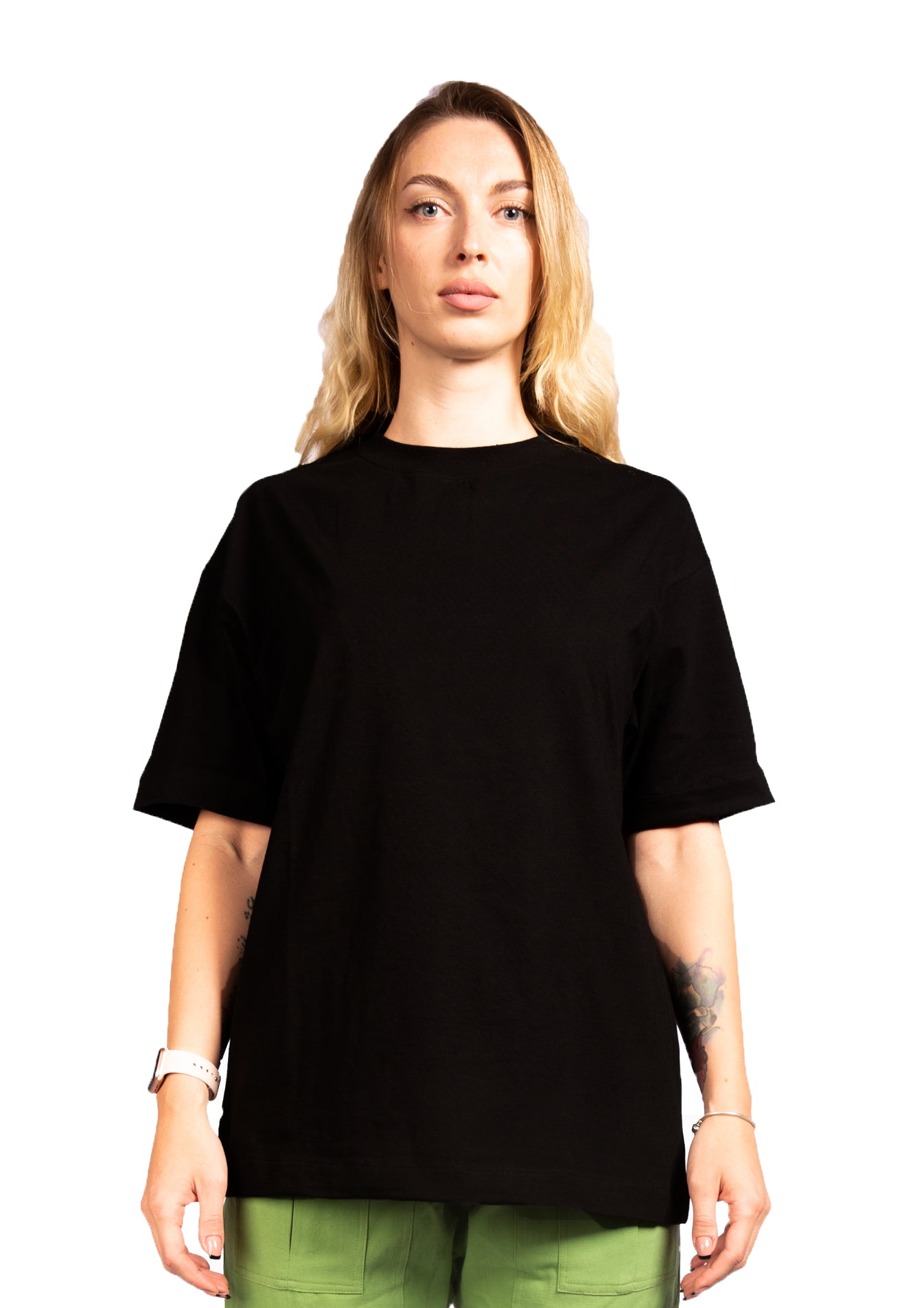 Signature Face Oversized printed Black T-shirt for her .
