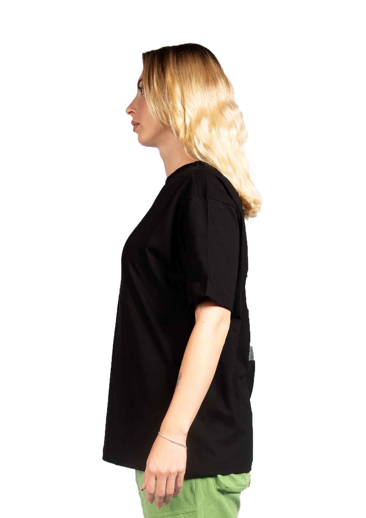 Signature Face Oversized printed Black T-shirt for her .