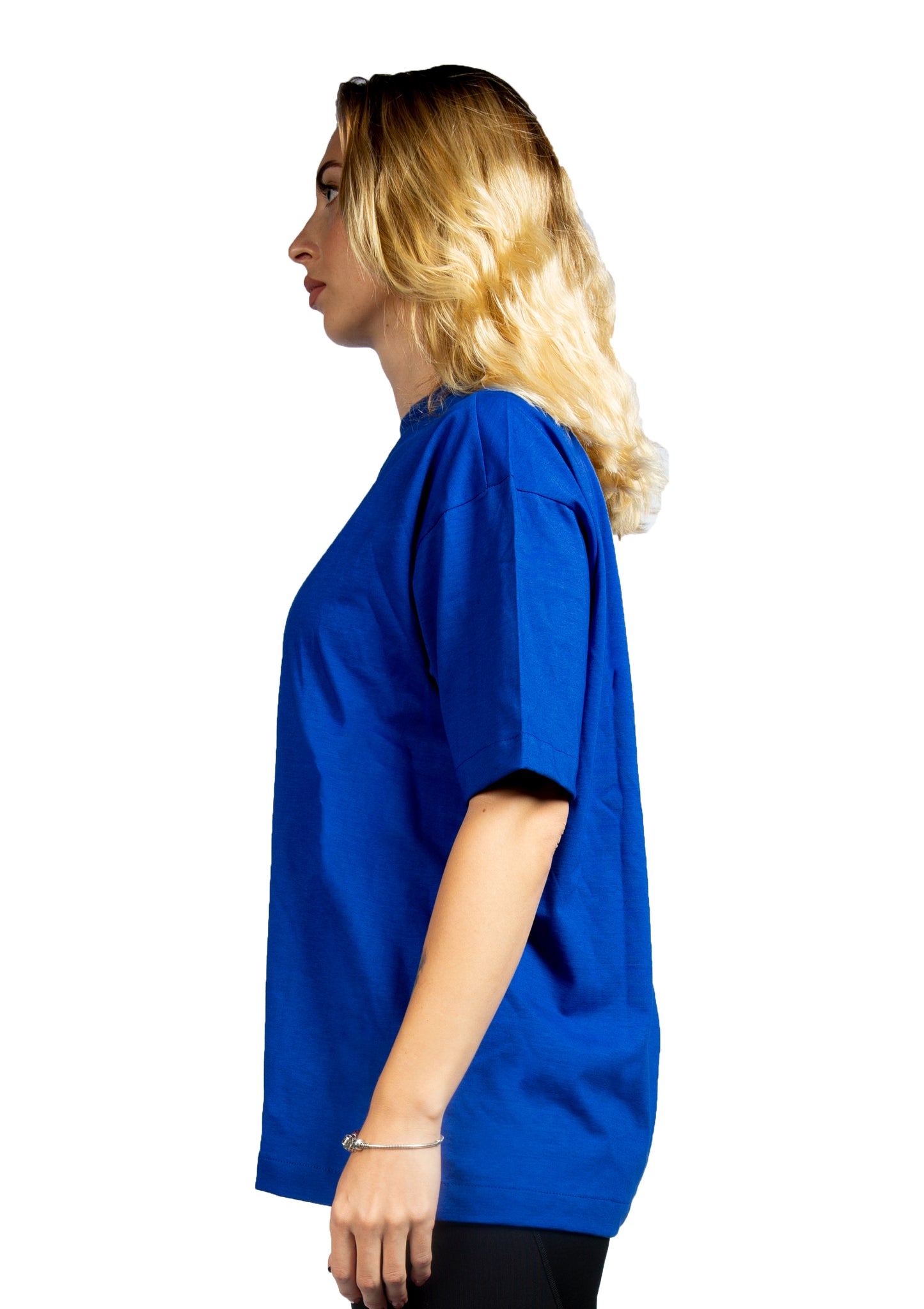 Signature Face Oversized printed Royal blue T-shirt FOR HER .