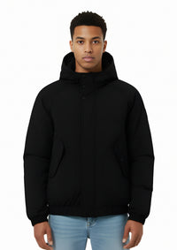 BLACK OVERSIZED CROPPED JACKET