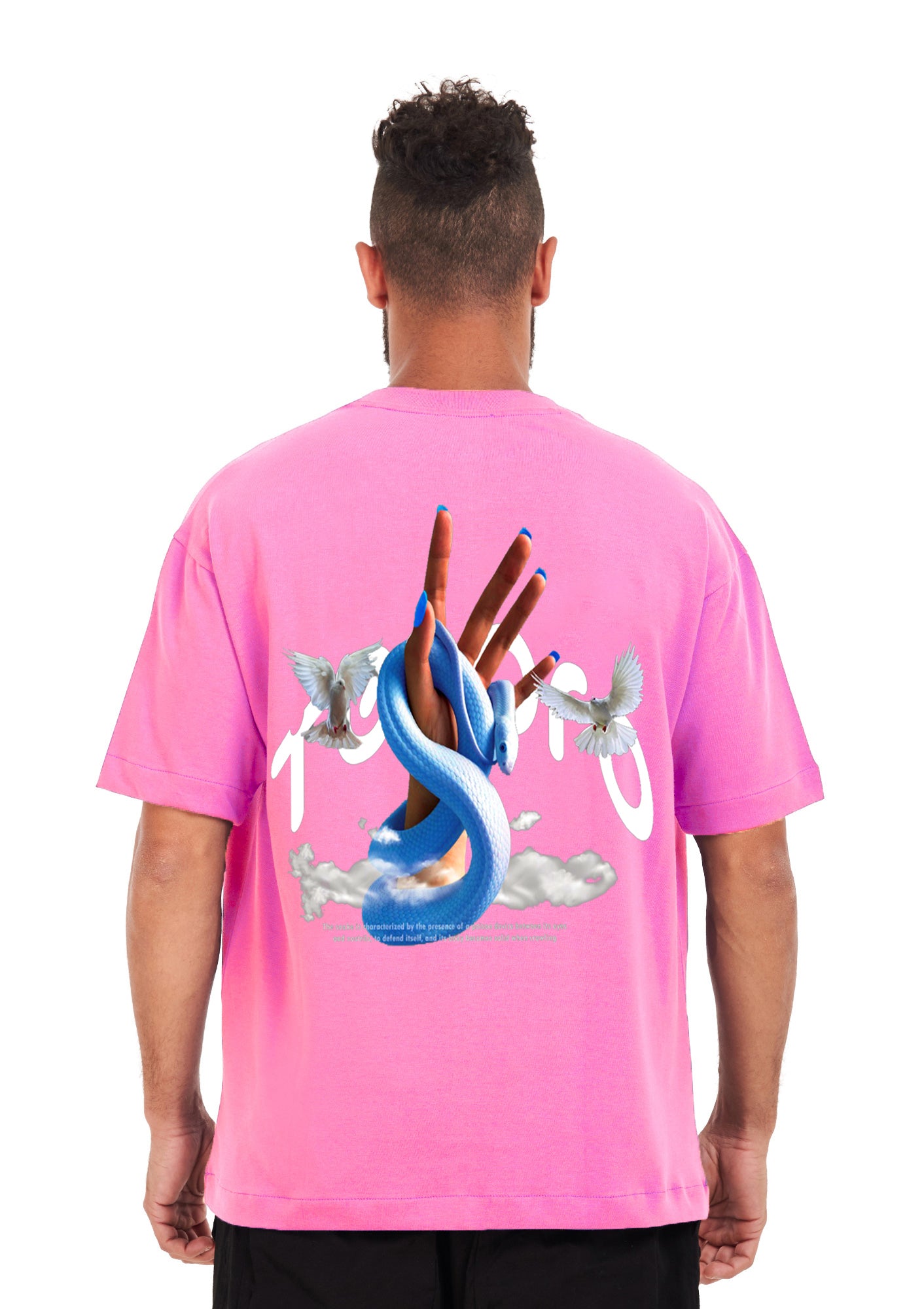 Peace tee Oversized printed Pink T-shirt .