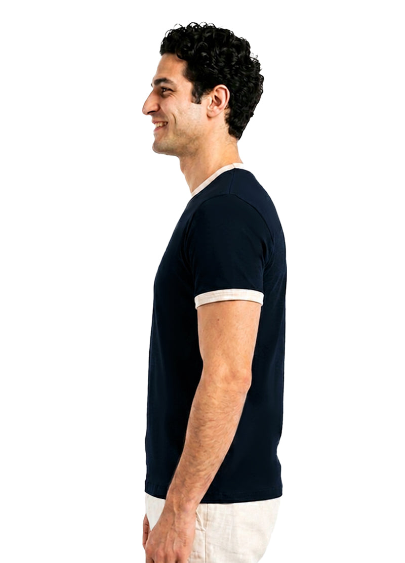 PETROL BLUE RINGER TEE