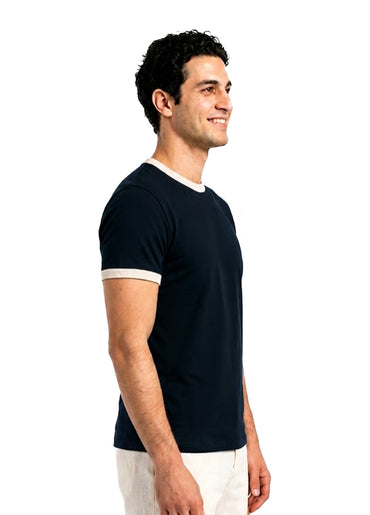 PETROL BLUE RINGER TEE