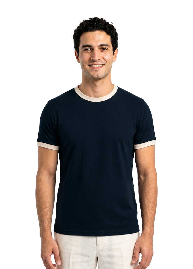 PETROL BLUE RINGER TEE