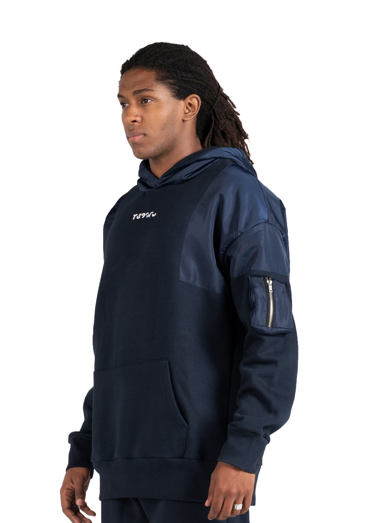 D-Blue Waterproof Hoodie  Zipper pocket .