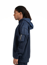 D-Blue Waterproof Hoodie  Zipper pocket .