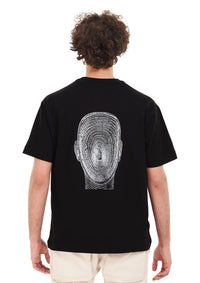 Signature Face Oversized printed Black T-shirt .