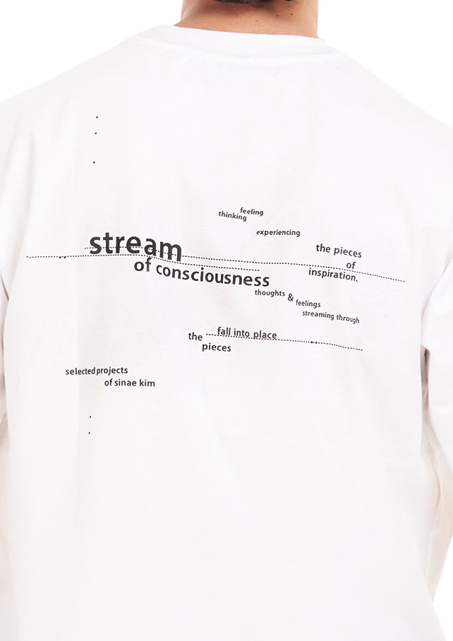 Stream tee  Oversized printed White T-shirt .
