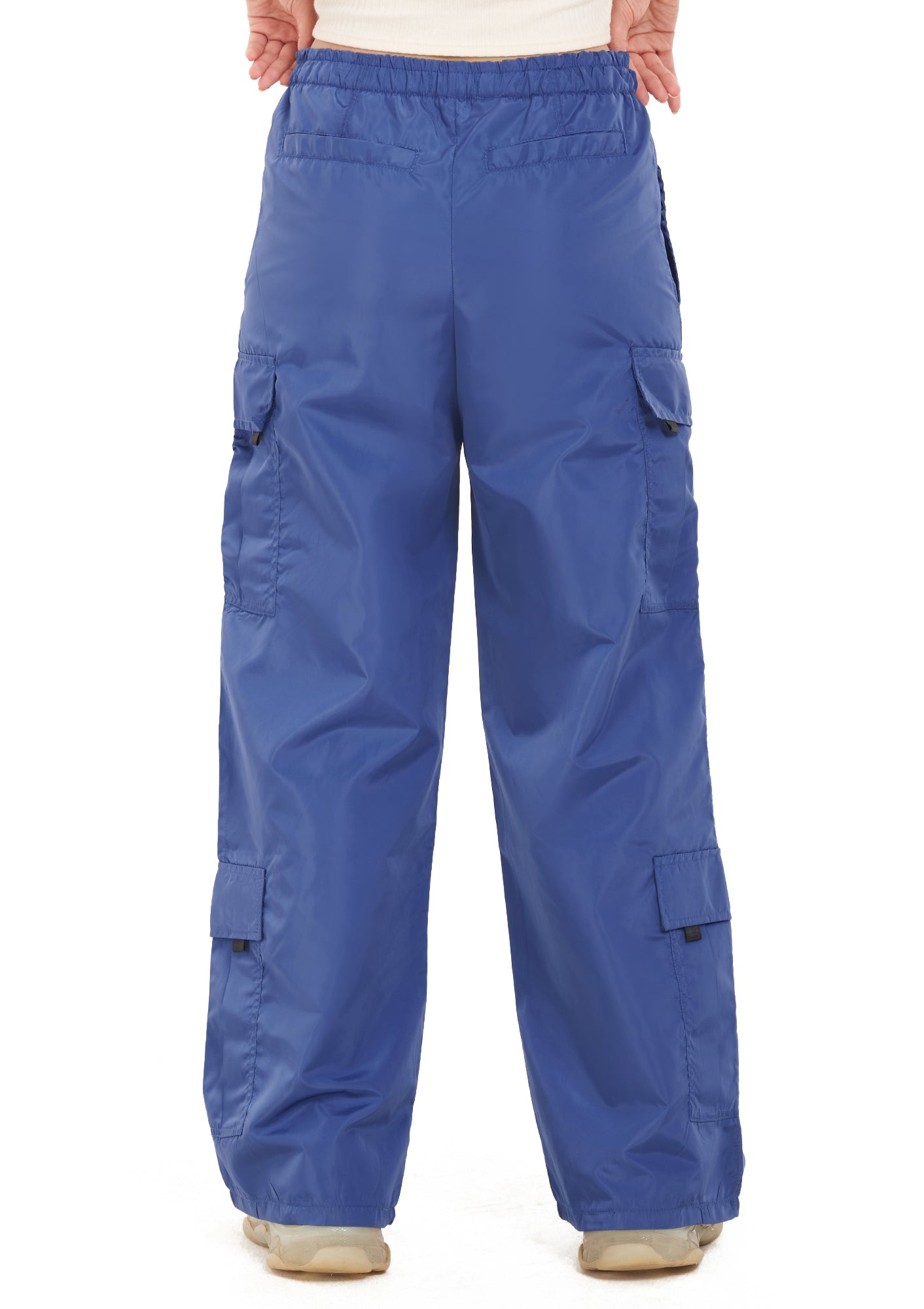 Blue pocket parachute pant