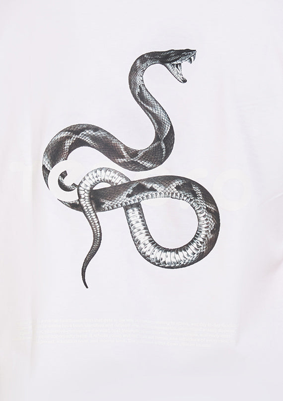 Snake Oversized printed White T-shirt .