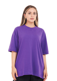 Words tee Oversized printed Purple T-shirt for Her