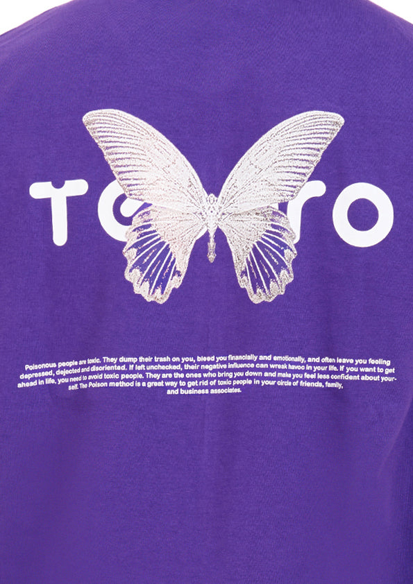 Butterfly tee Oversized printed Purple T-shirt .