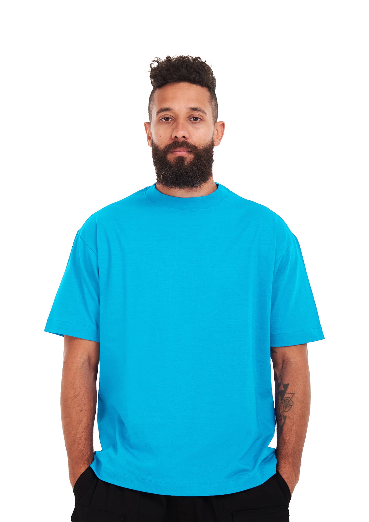 Oversized plain L Blue T-shirt .