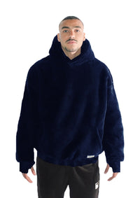 Blue Fur Oversized Hoodie