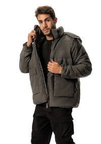 D-GRAY PUFFER  WATER PROOF JACKET