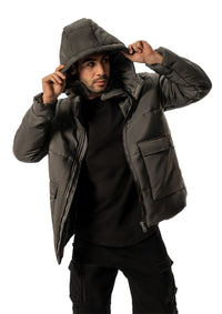 D-GRAY PUFFER  WATER PROOF JACKET