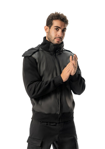 Black cotton waterproof jacket