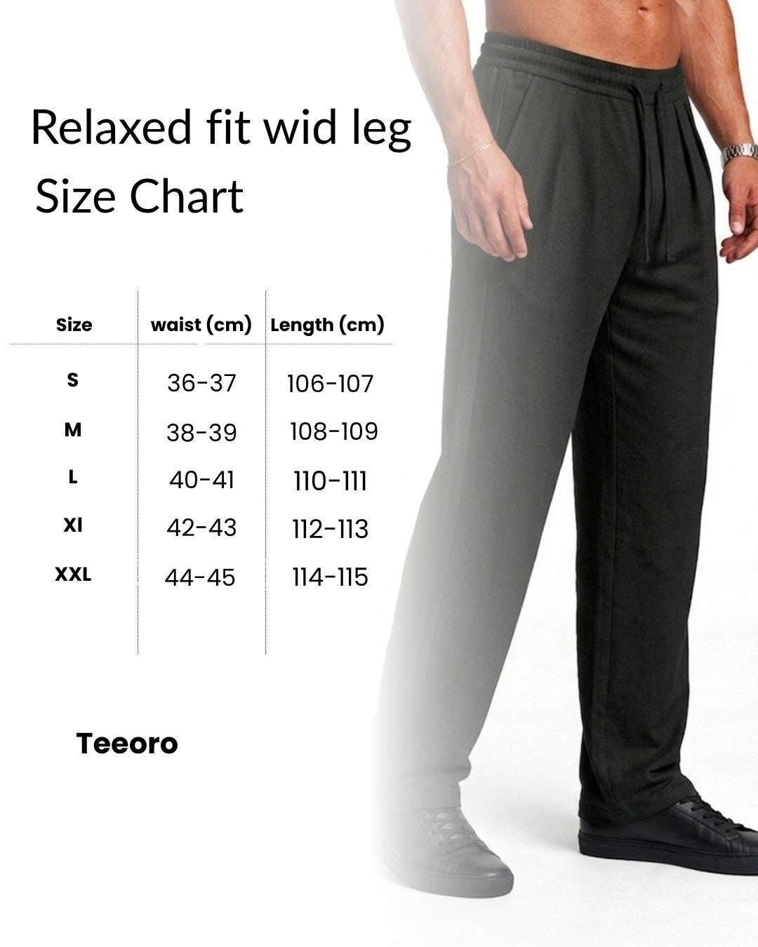 BLACK RELAXED FIT WIDE LEG