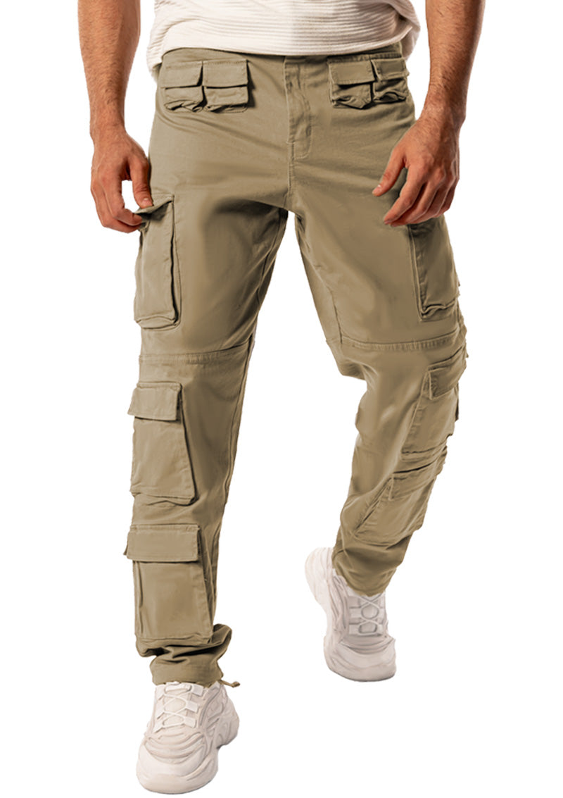 BEIGE CARGO JOGGER WITH EIGHTEEN POCKETS