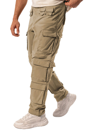 BEIGE CARGO JOGGER WITH EIGHTEEN POCKETS