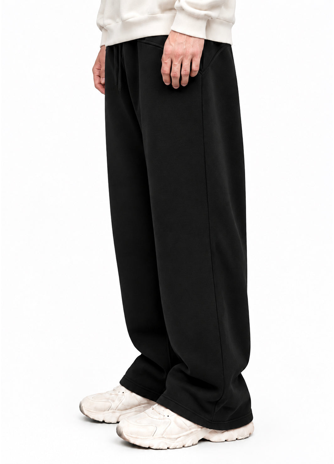 BLACK MELTON WIDE LEG