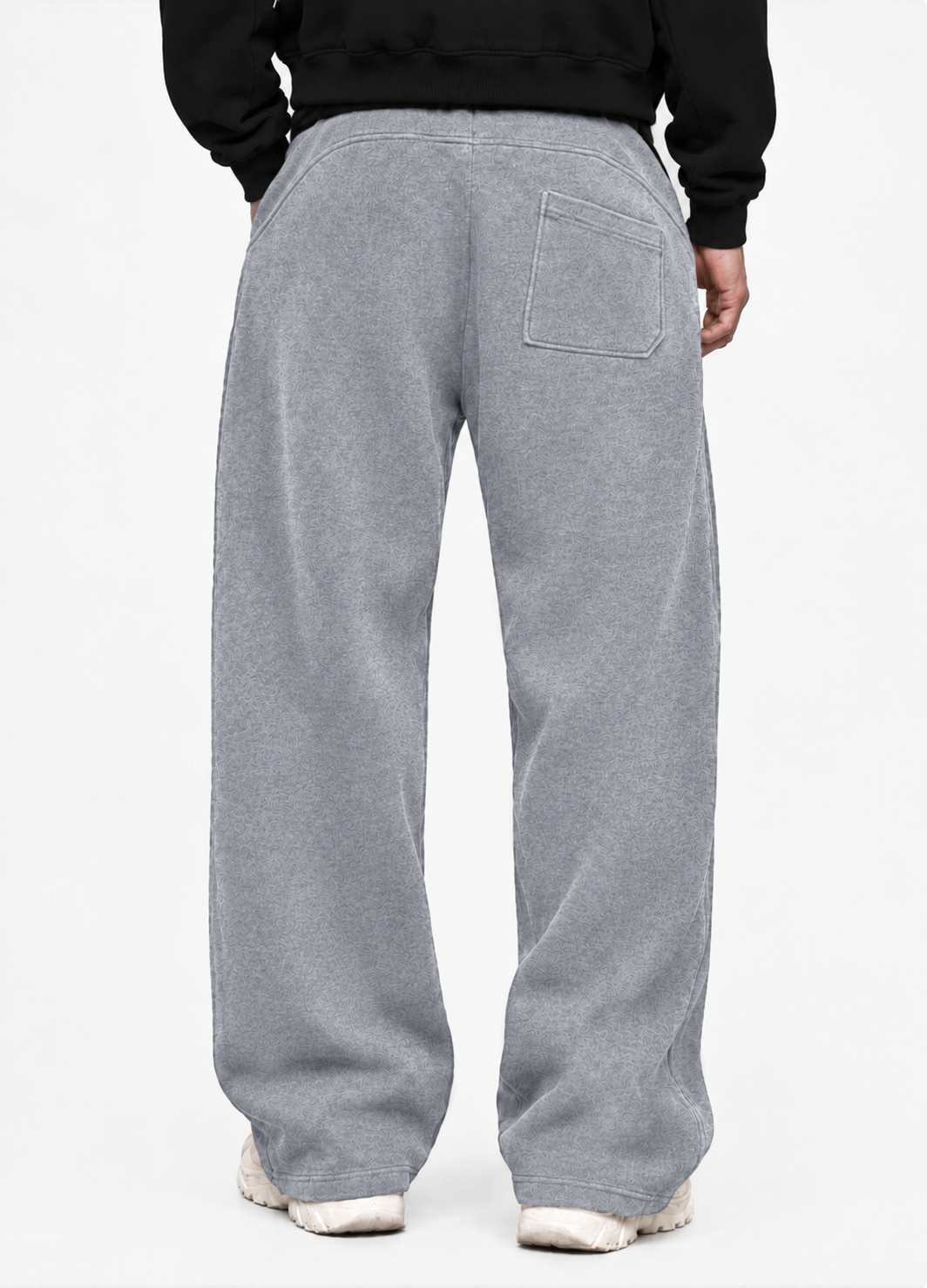 LIGHT GREY MELTON WIDE LEG