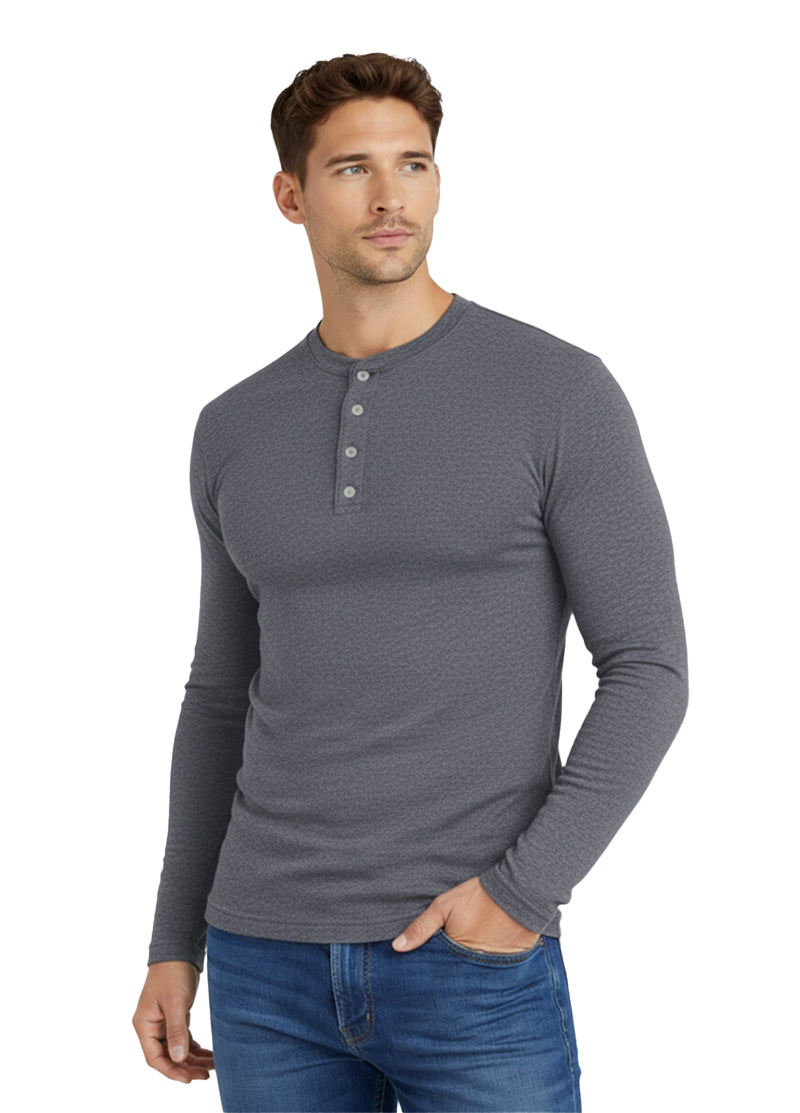 Gray Henley Ribbed shirt