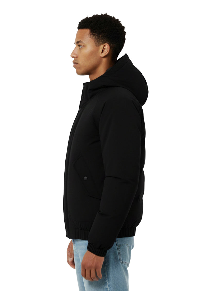 BLACK OVERSIZED CROPPED JACKET