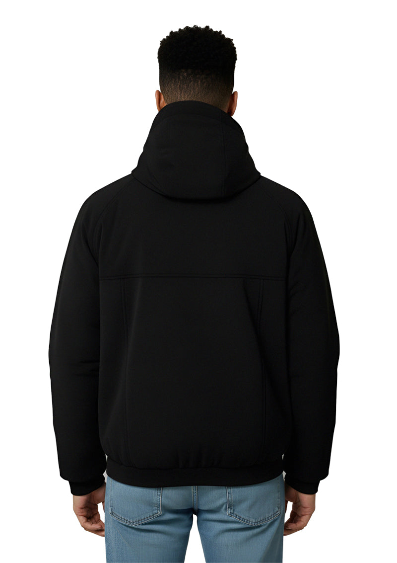 BLACK OVERSIZED CROPPED JACKET