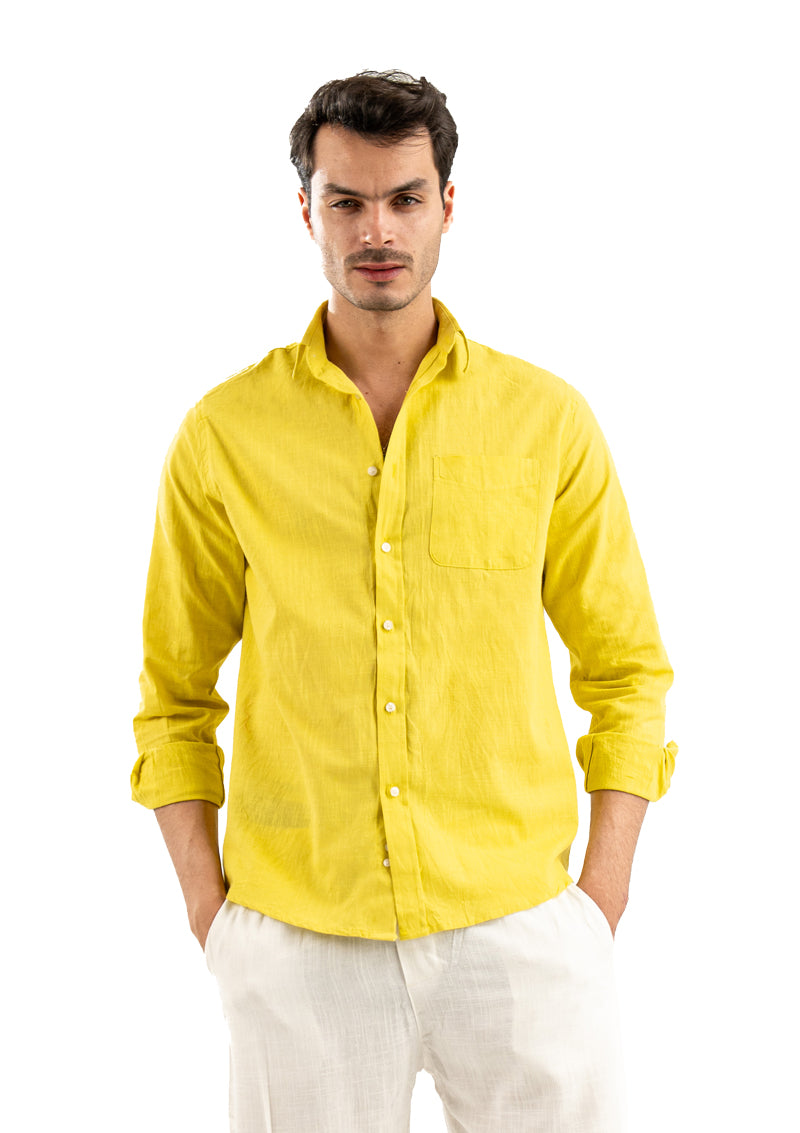 YELLOW LINEN SHIRT