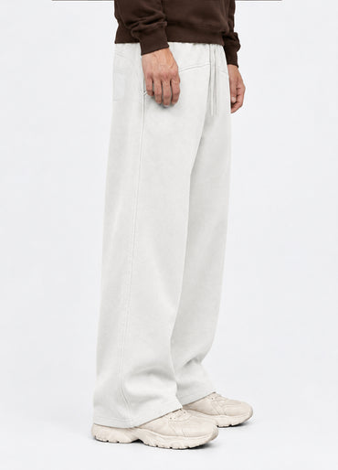 LIGHT OFF WHITE MELTON WIDE LEG