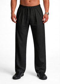 BLACK RELAXED FIT WIDE LEG