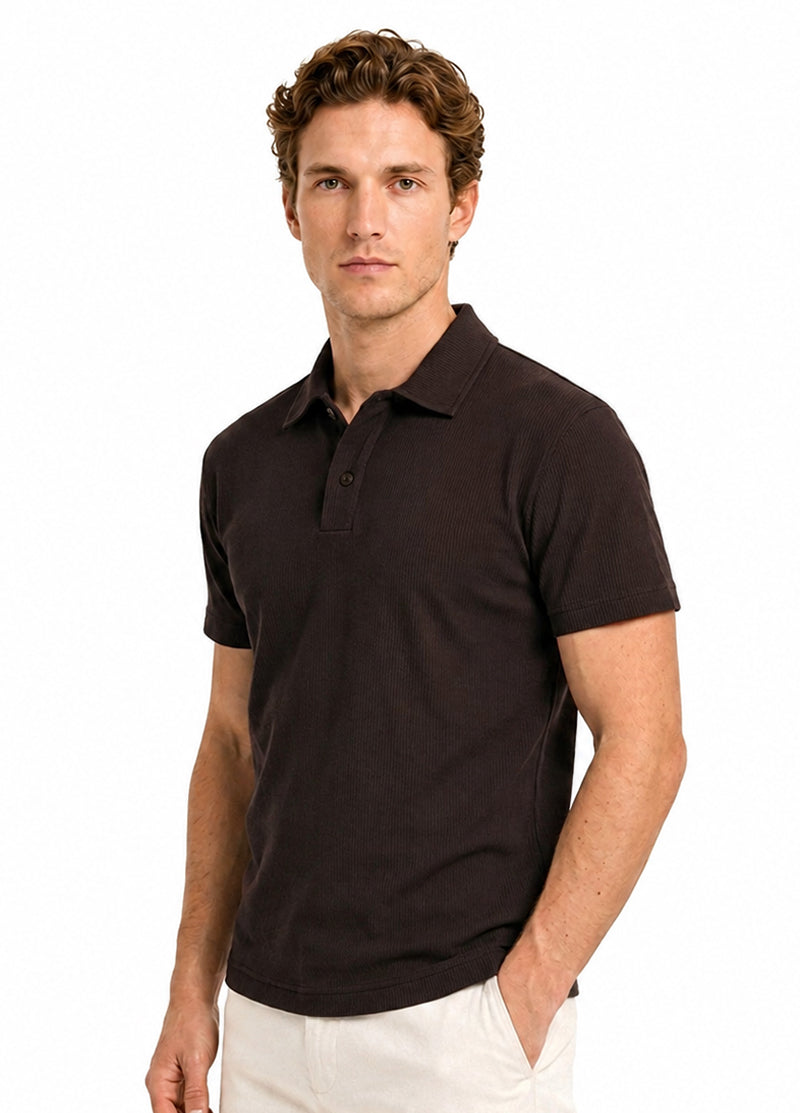THE BROWN BUTTONED POLO SHIRT