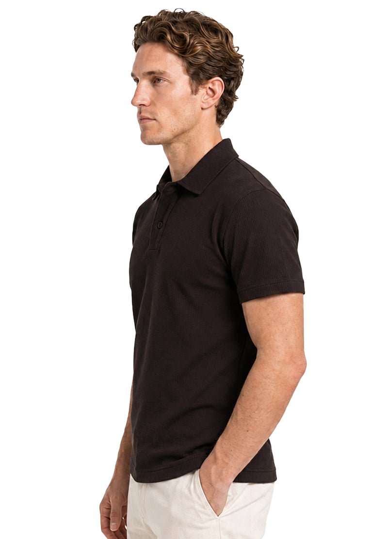 THE BROWN BUTTONED POLO SHIRT
