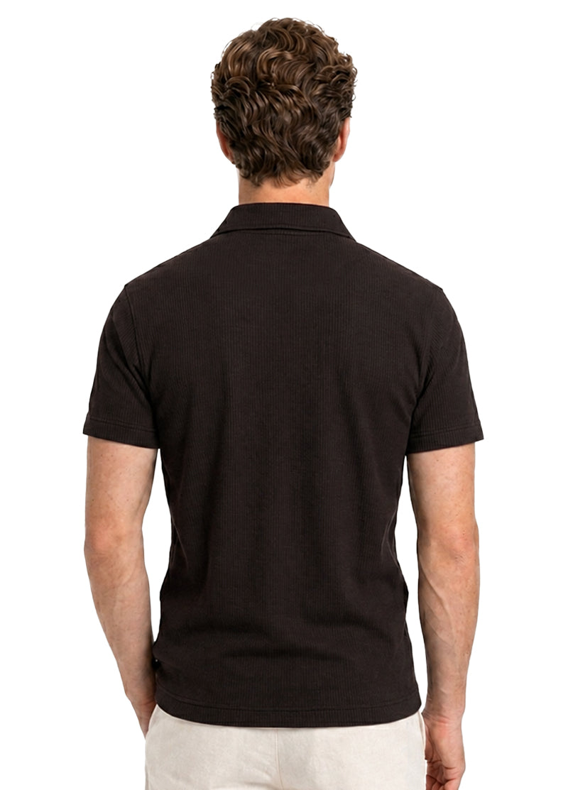 THE BROWN BUTTONED POLO SHIRT