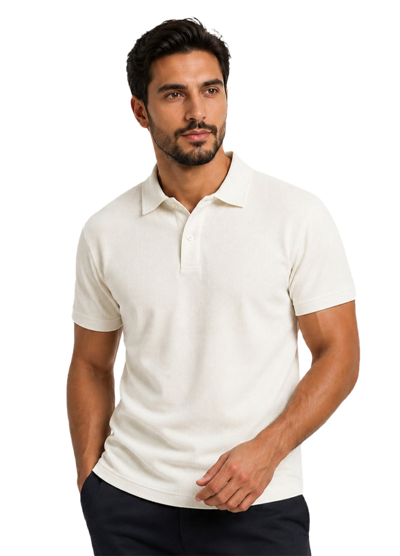 THE OFF WHITE BUTTONED POLO SHIRT