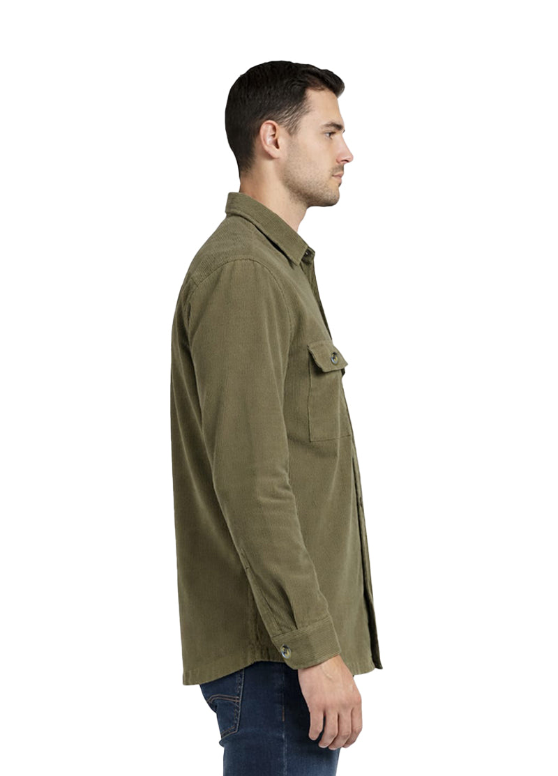Olive Velvet Shirt