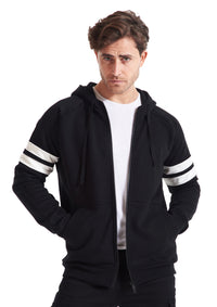 Side Stripes Hoodie Sweatshirt (Black) For Him