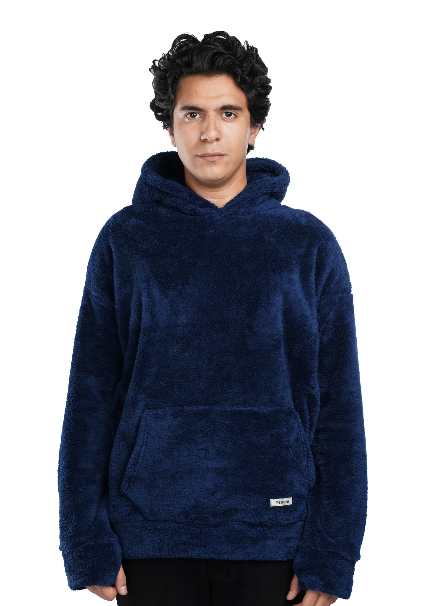 Blue Fur Oversized Hoodie