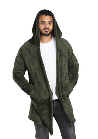 Olive Green Fur cardigan